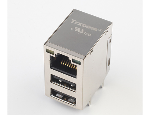 RJ45-TRJU4帶雙層USB