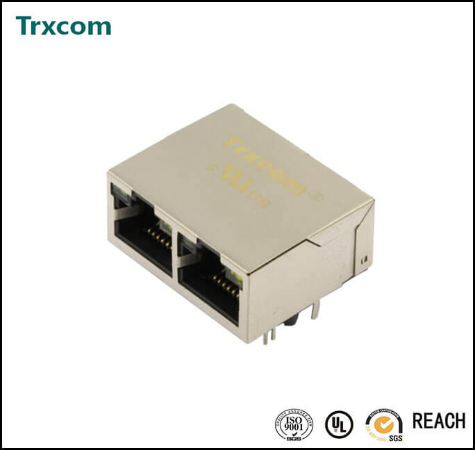 2.5G Dual Ports Tab Down RJ45 TRJM26938BENL